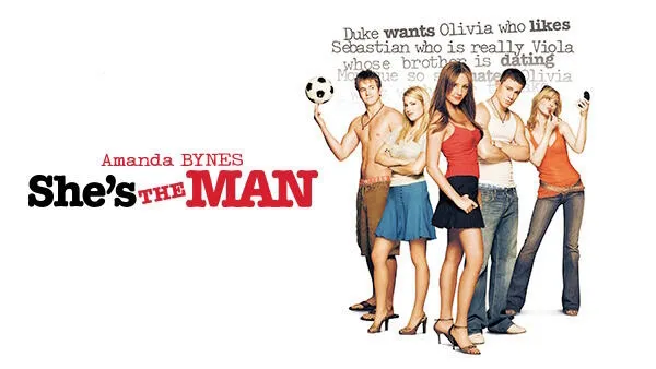 Title art for the soccer comedy film, She’s the Man.