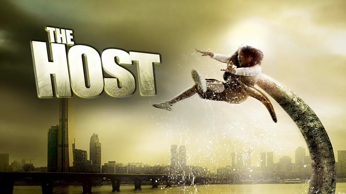 Monster emerging from the Han River grabbing a girl.